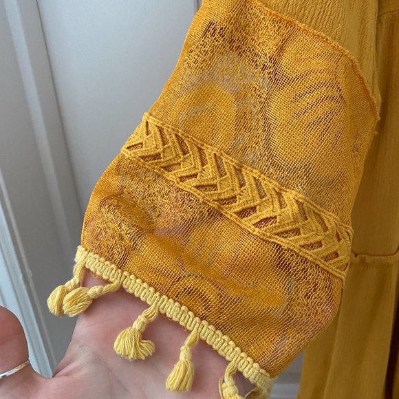 Mustard Fringe Dress - Picture 3 of 4